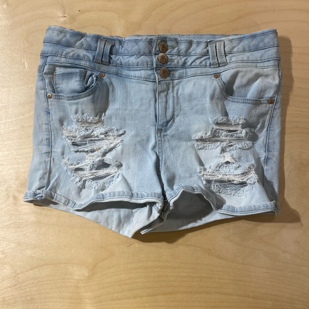 Blue Spice Sky Blue Casual Jean Button Fly Shorts16 (OE) - Picture 2 of 6